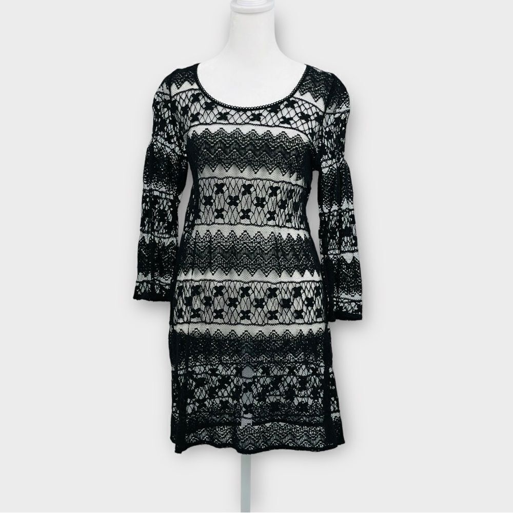 Gianni Bini Lace Coverup Dress in Black Women’s Size S